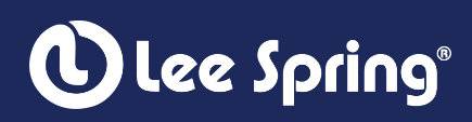 Lee Spring Company Logo in white with blue background